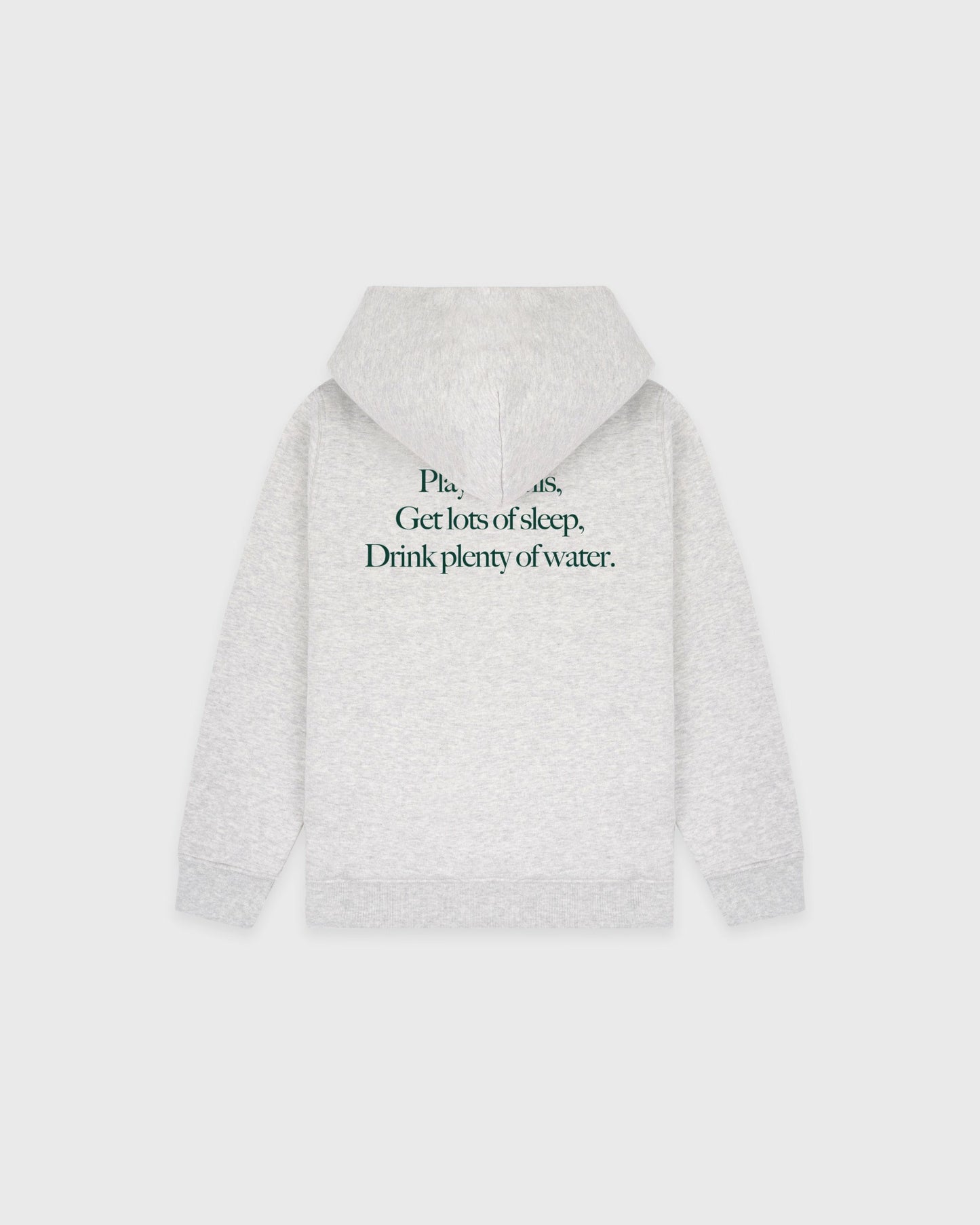 Play Tennis Kids Hoodie - Heather Gray/Forest