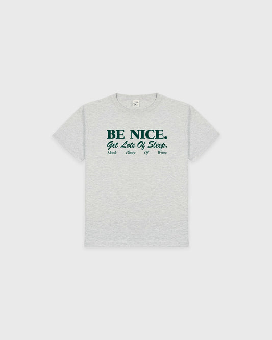 Be Nice Kids T-Shirt - Heather Gray/Forest