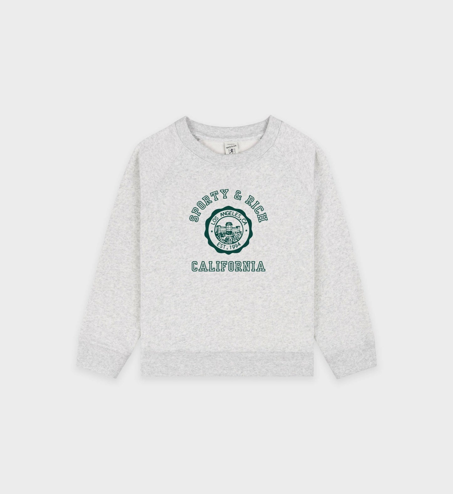 California Emblem Kids Crewneck - Heather Gray/Forest