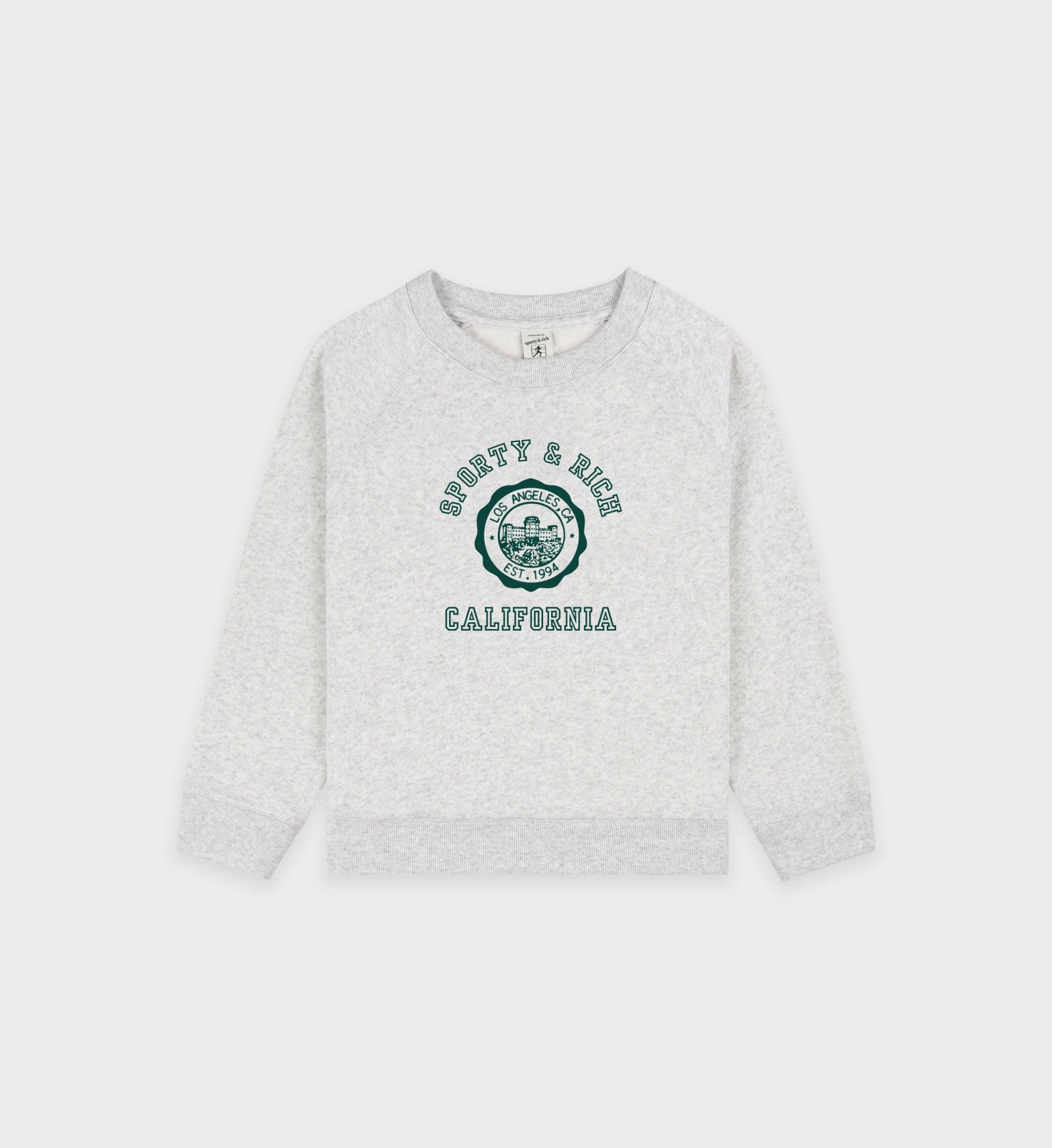 California Emblem Kids Crewneck - Heather Gray/Forest