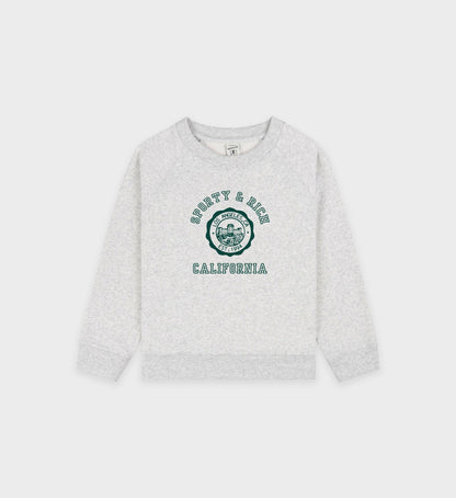 California Emblem Kids Crewneck - Heather Gray/Forest