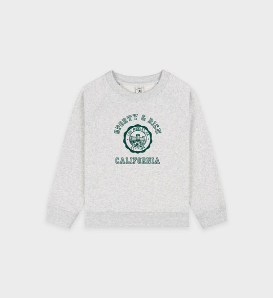 California Emblem Kids Crewneck - Heather Gray/Forest