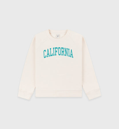California Kids Crewneck - Cream/Spring Green