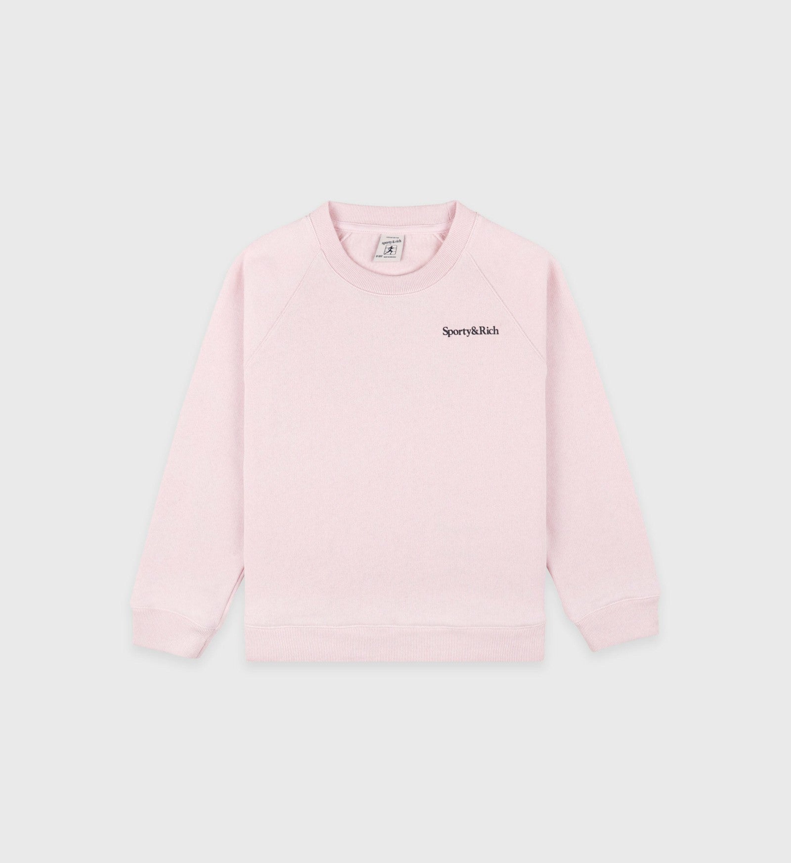 Eat More Veggies Kids Crewneck - Pink Dolphin/Navy
