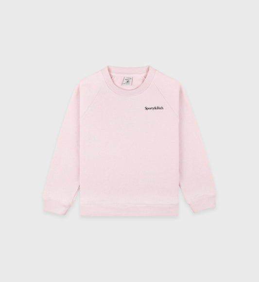 Eat More Veggies Kids Crewneck - Pink Dolphin/Navy