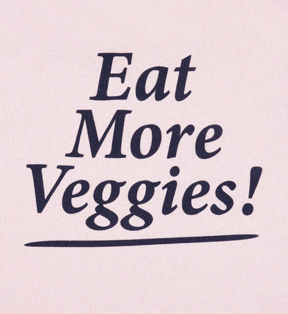 Eat More Veggies Kids Crewneck - Pink Dolphin/Navy