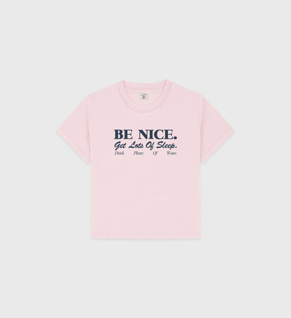 Be Nice Kids T-Shirt - Pink Dolphin/Navy