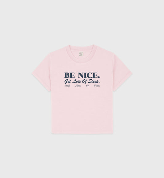 Be Nice Kids T-Shirt - Pink Dolphin/Navy