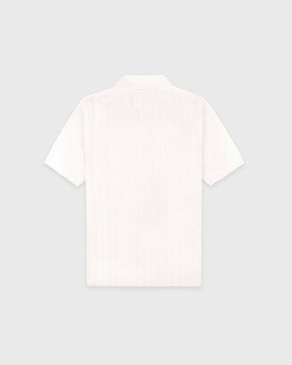 SRC Ribbed Polo - Ecru/Navy