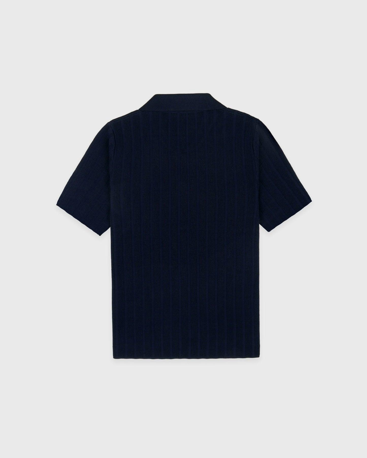 SRC Ribbed Polo - Dark Navy/White