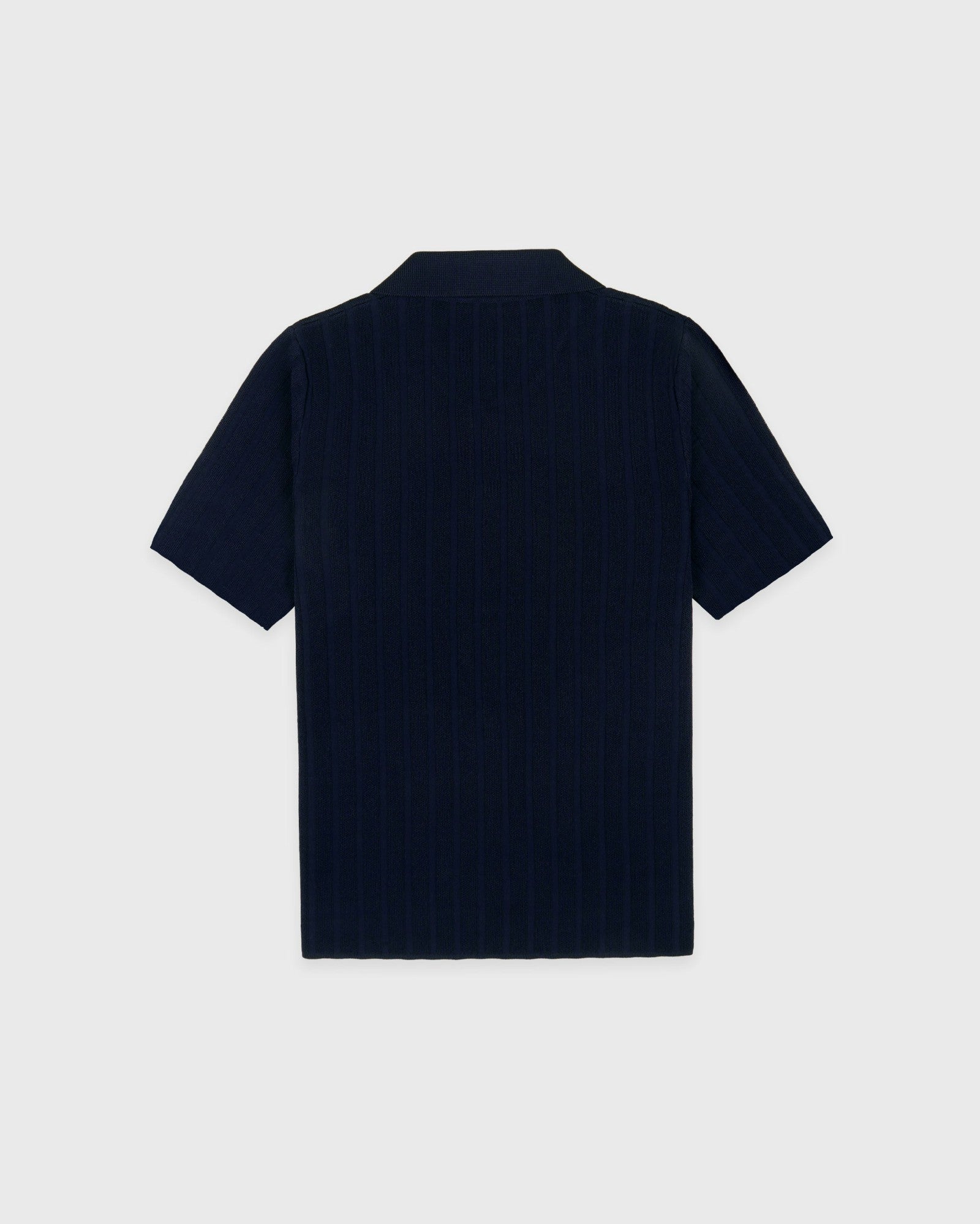 SRC Ribbed Polo - Dark Navy/White