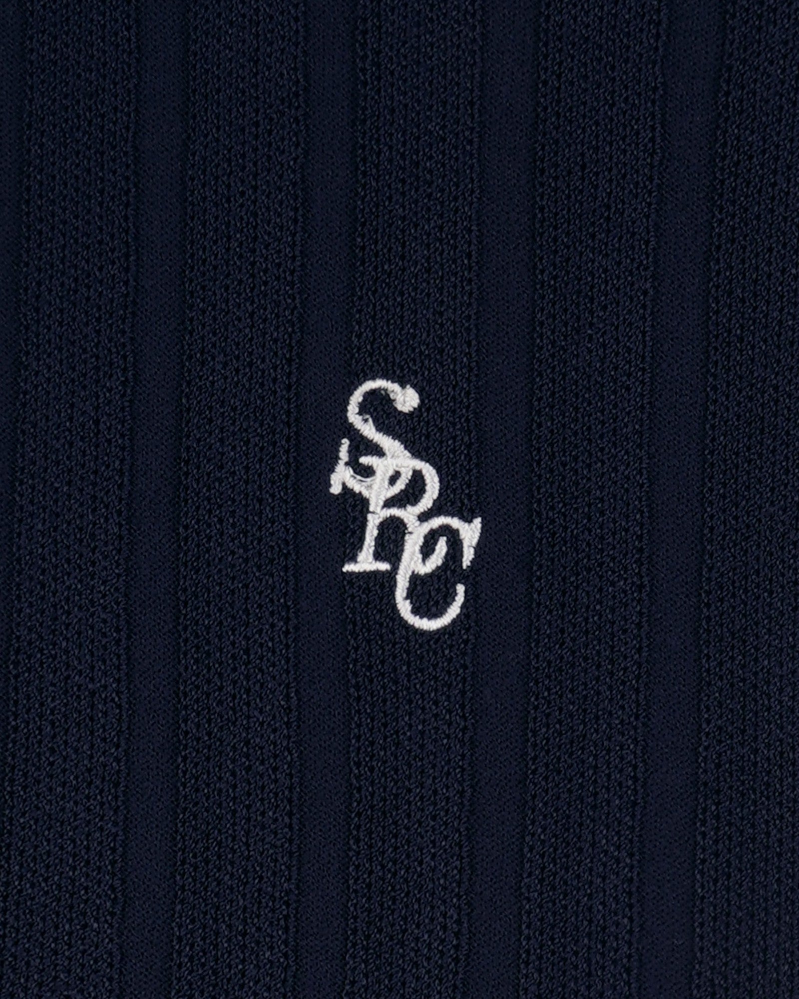 SRC Ribbed Polo - Dark Navy/White