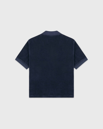 Signature Logo Terry Polo - Light Navy/White