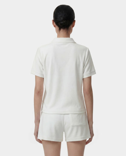 Signature Logo Terry Polo - White/Light Navy
