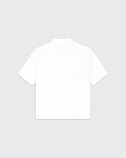 Signature Logo Terry Polo - White/Light Navy