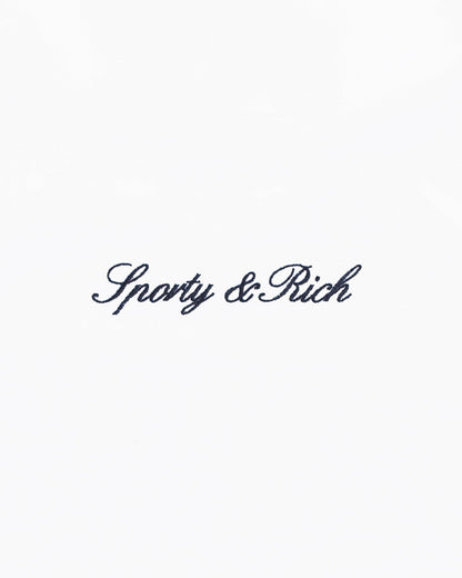 Signature Logo Terry Polo - White/Light Navy