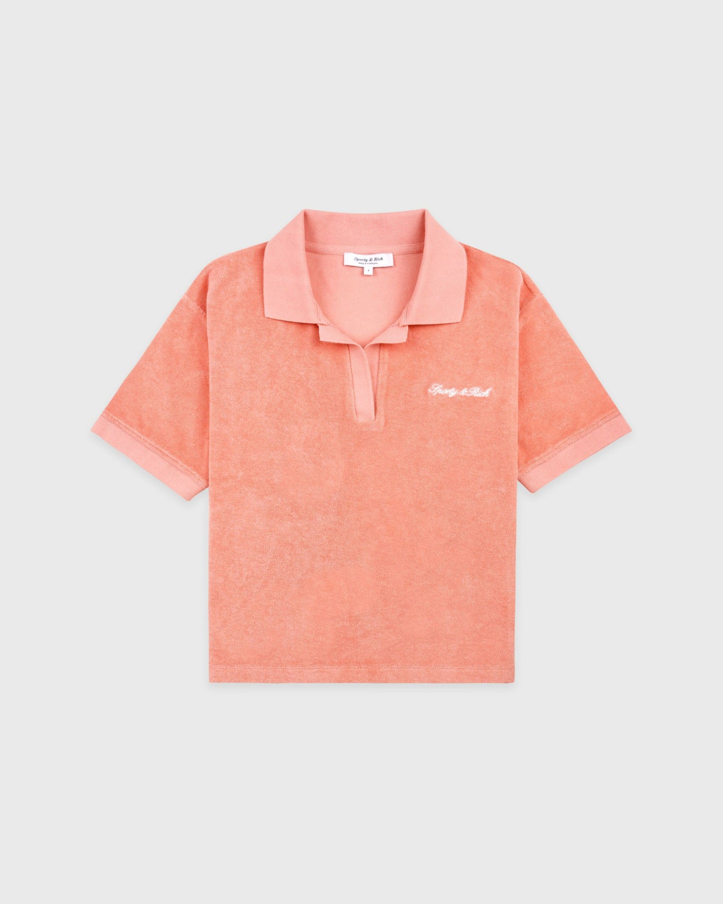 Signature Logo Terry Polo - Flamingo/White