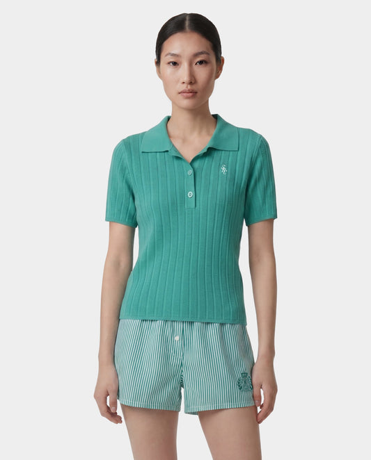 SRC Ribbed Polo - Amalfi Green/White
