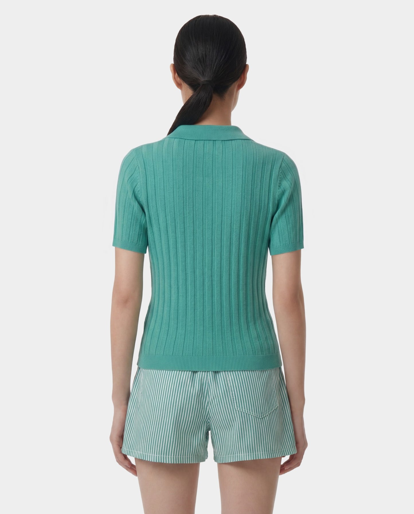 SRC Ribbed Polo - Amalfi Green/White