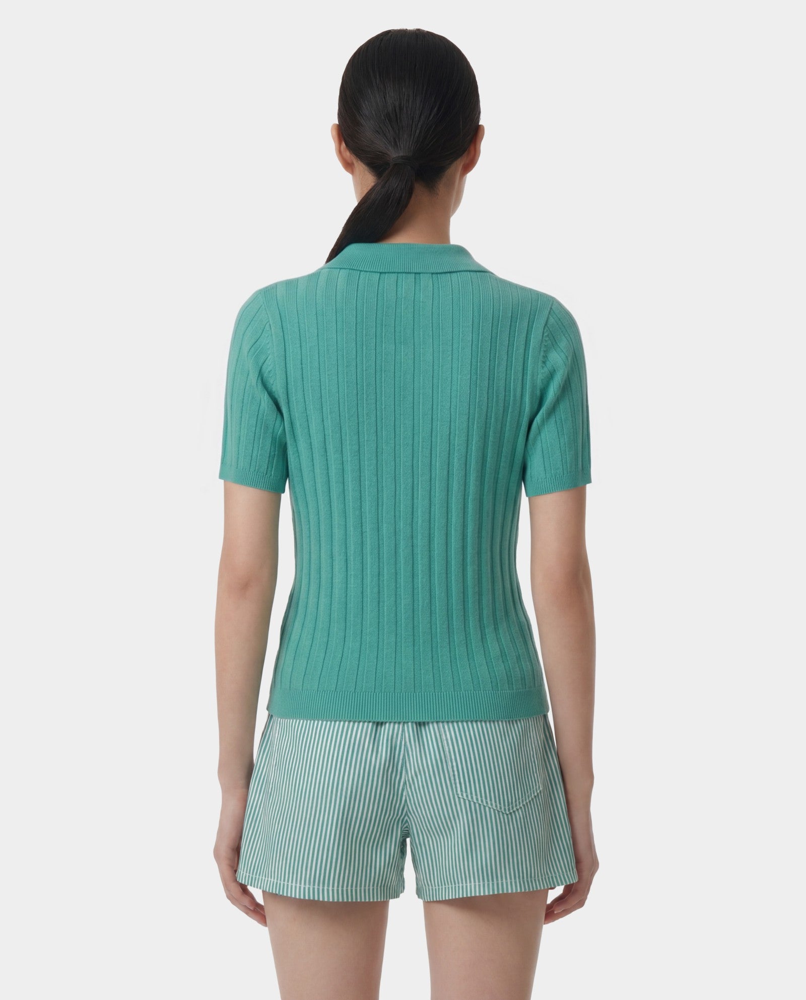 SRC Ribbed Polo - Amalfi Green/White