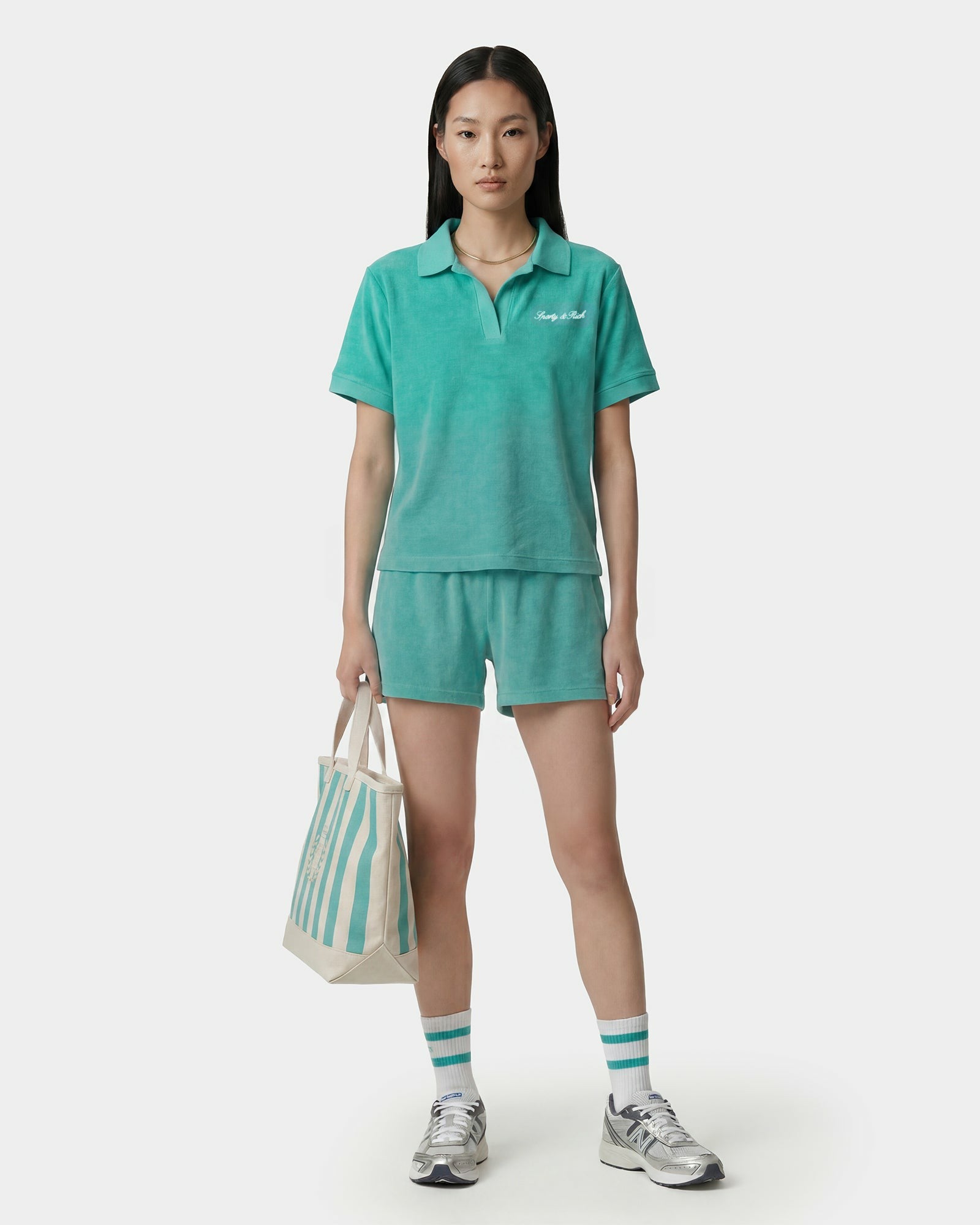 Signature Logo Terry Polo - Amalfi Green/White