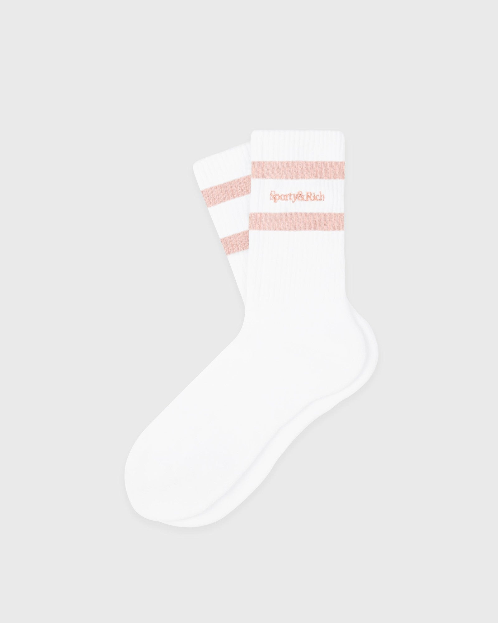 Serif Logo Socks - White/Flamingo
