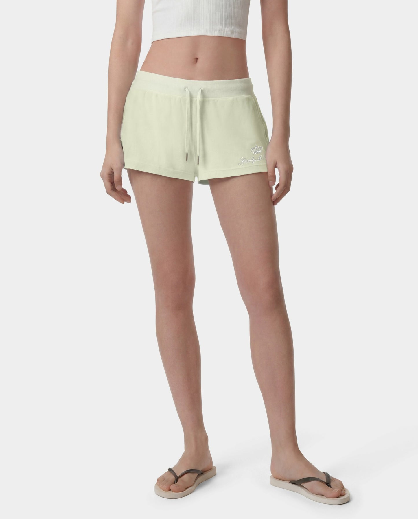 Juicy Script Velour Short - Sage