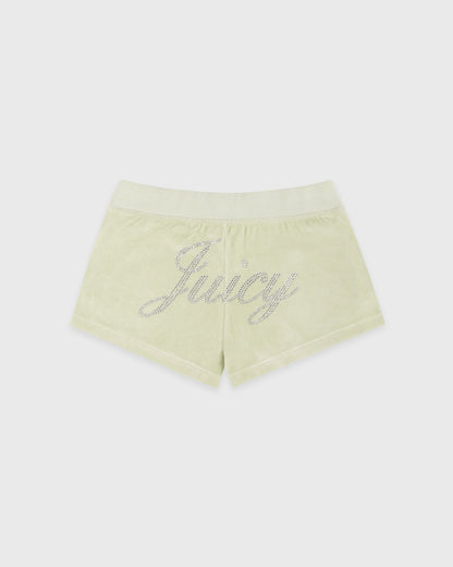 Juicy Script Velour Short - Sage
