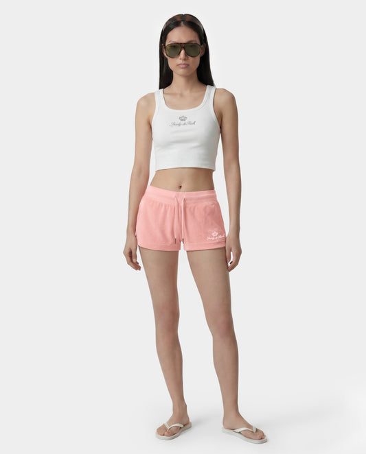 Juicy Script Velour Short - Rose