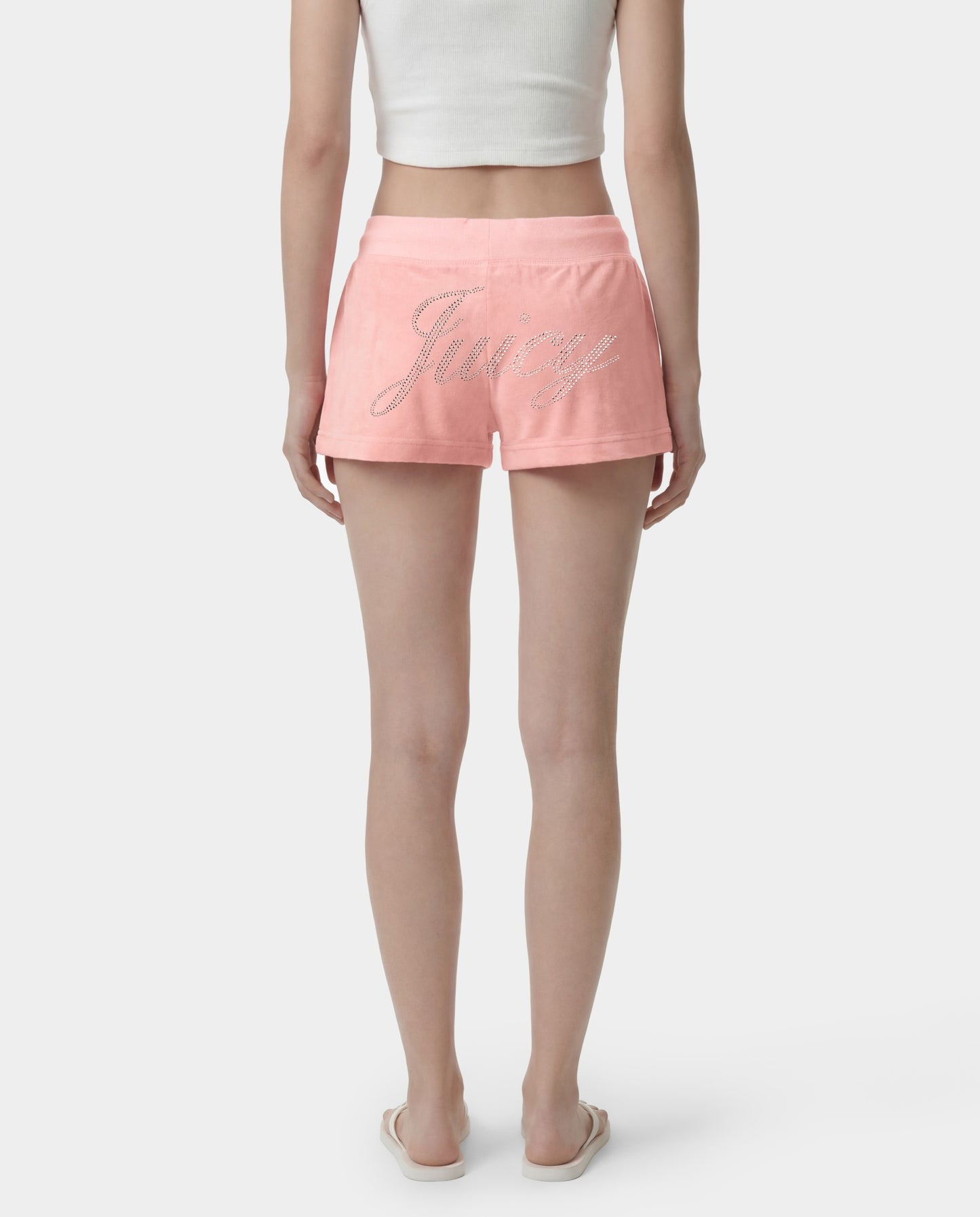 Juicy Script Velour Short - Rose