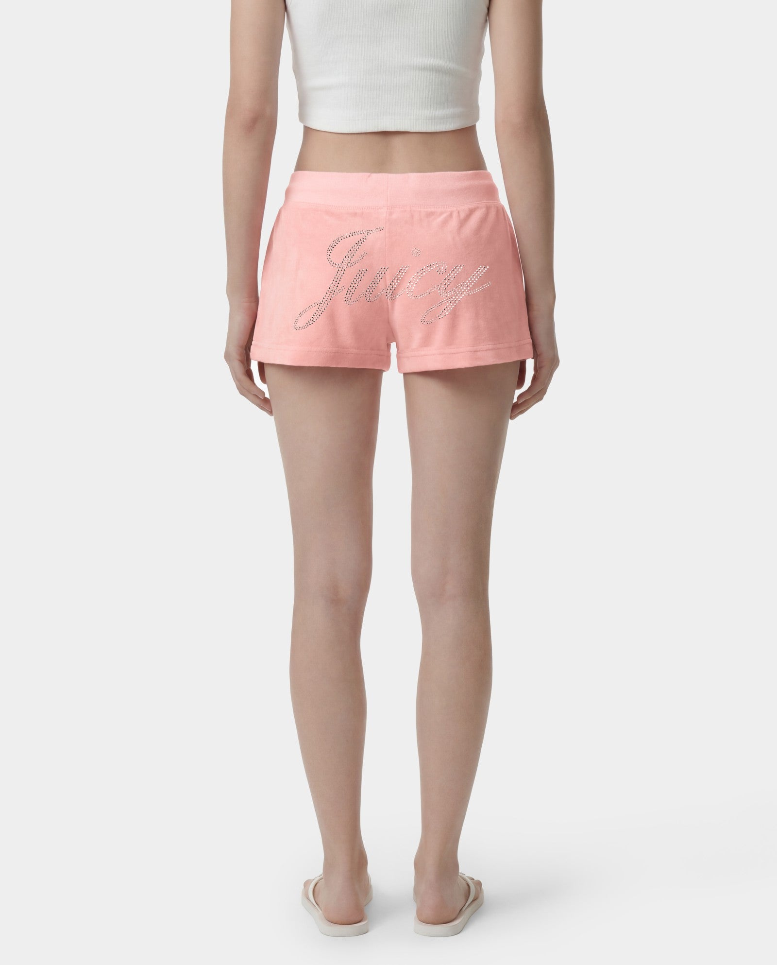 Juicy Script Velour Short - Rose