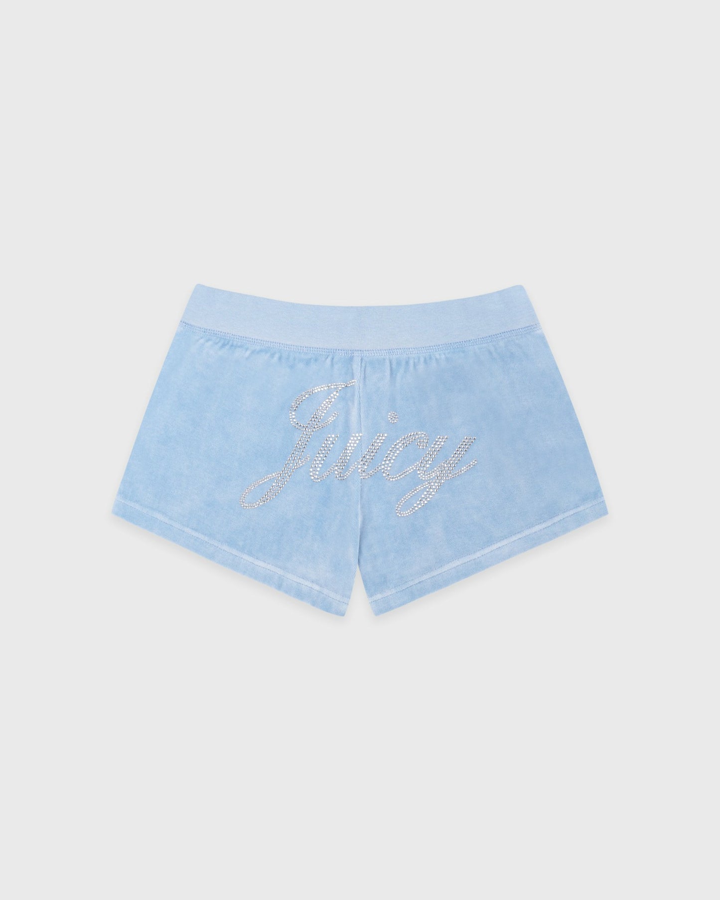 Juicy Script Velour Short - Sky Blue