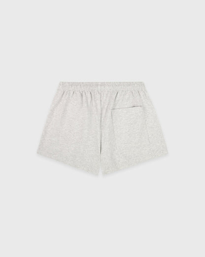 Serif Logo Embroidered Disco Short - Heather Gray/Navy