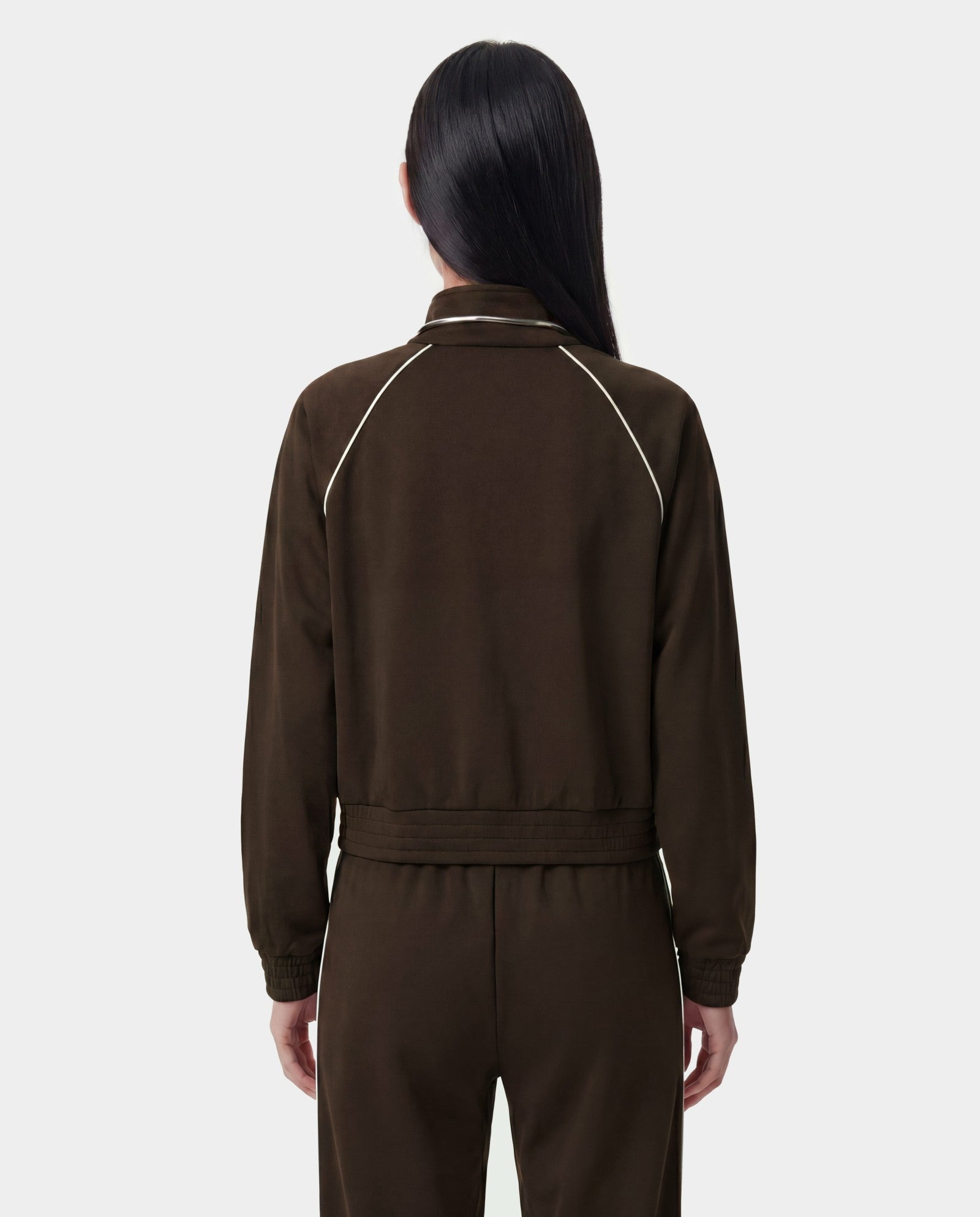 Serif Logo Retro Track Jacket - Cioco/White