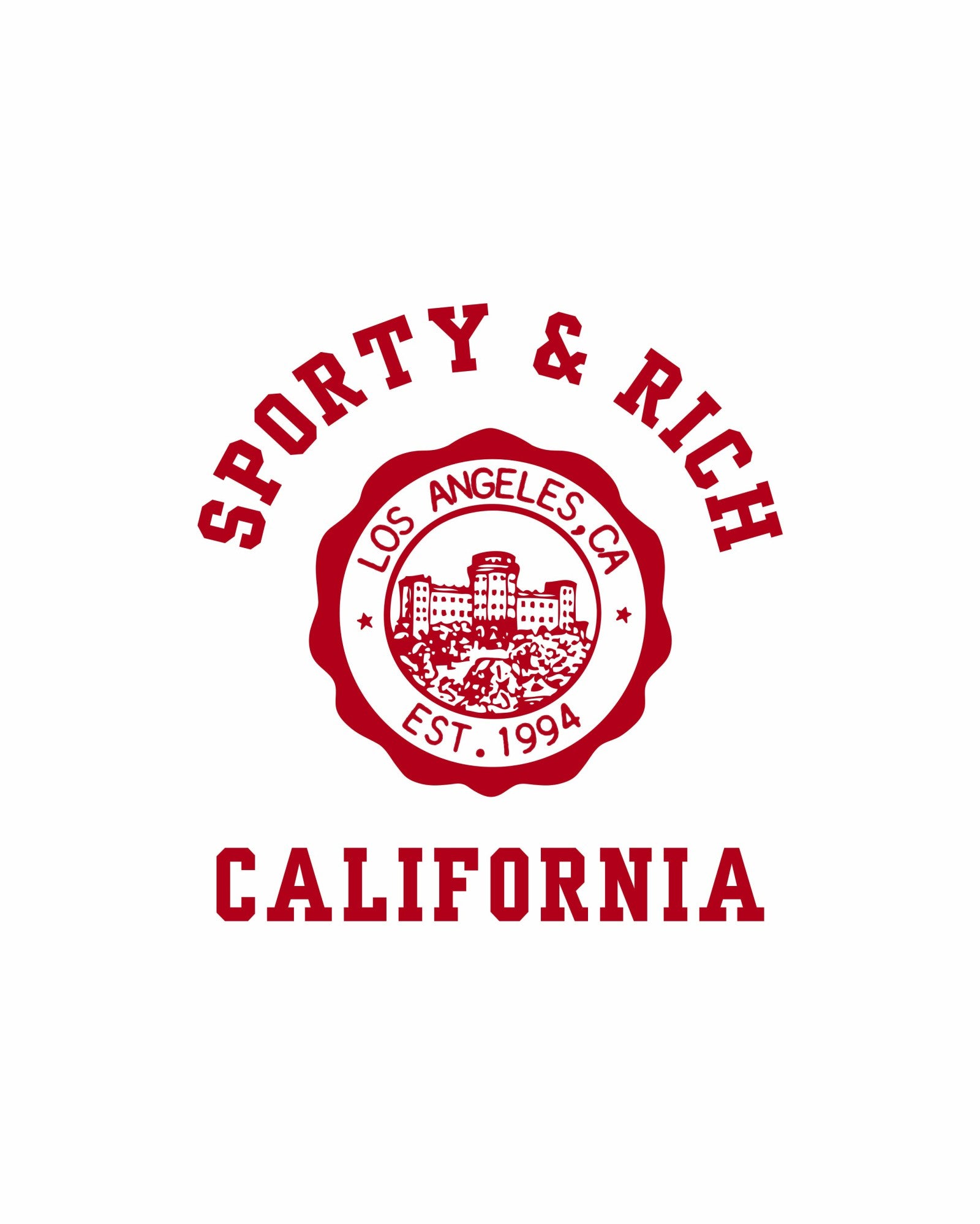 California Emblem Soft Ringer Tee - White/Ruby