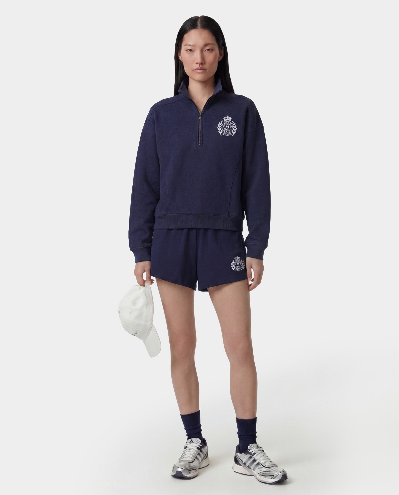 NY Crest Embroidered Disco Short - Dark Navy