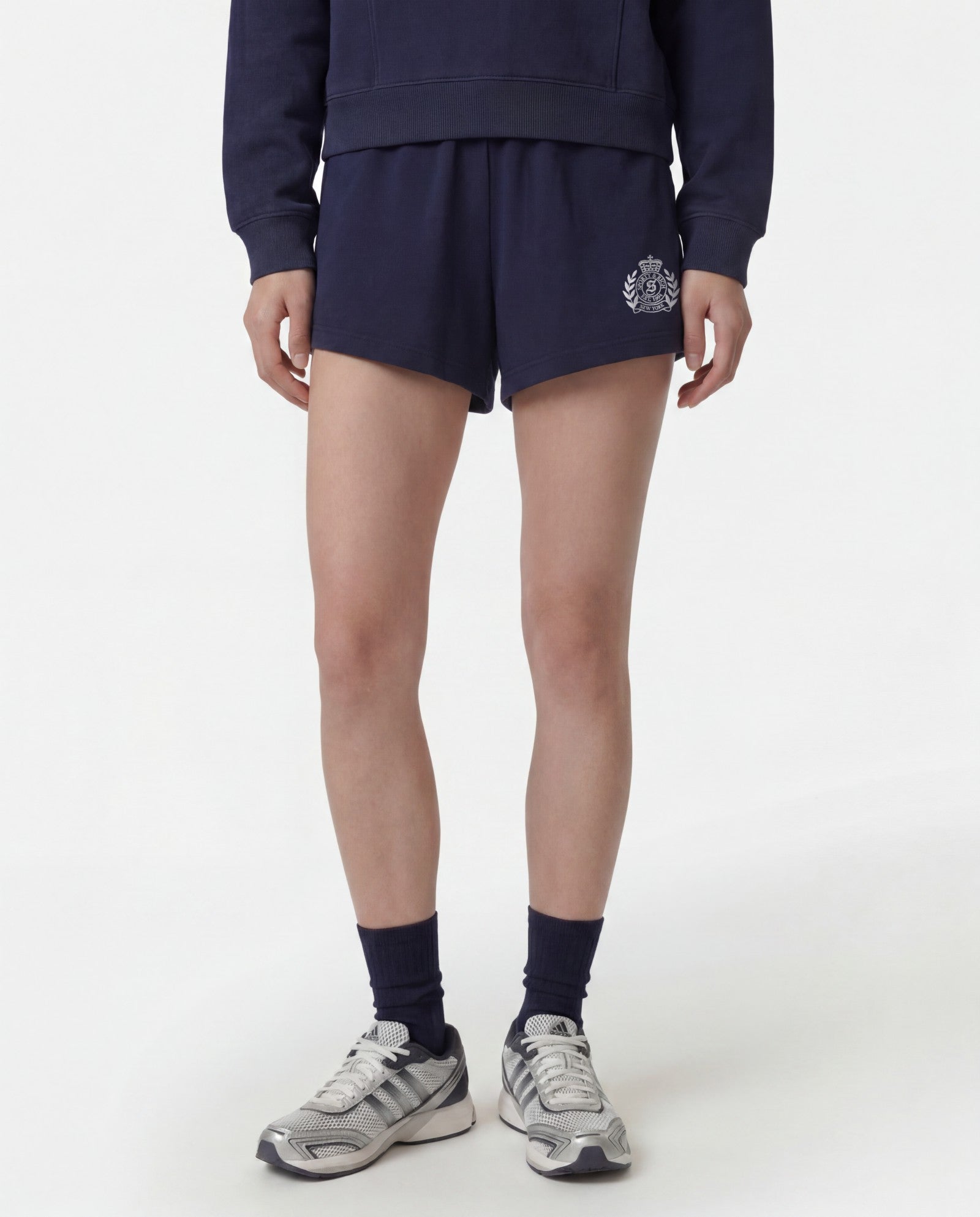 NY Crest Embroidered Disco Short - Dark Navy