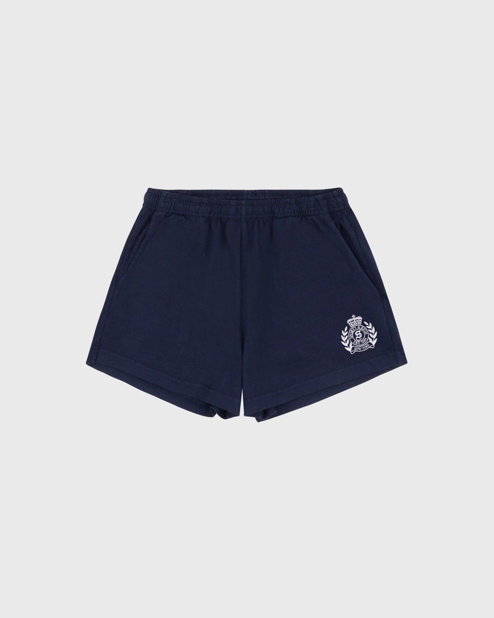 NY Crest Embroidered Disco Short - Dark Navy