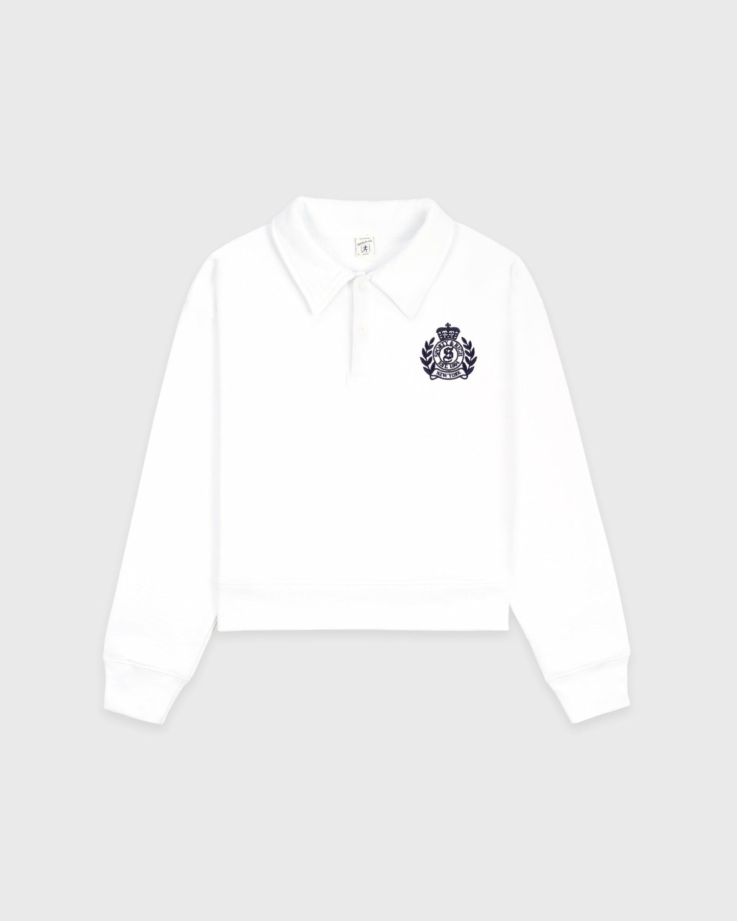 NY Crest Embroidered Polo - White