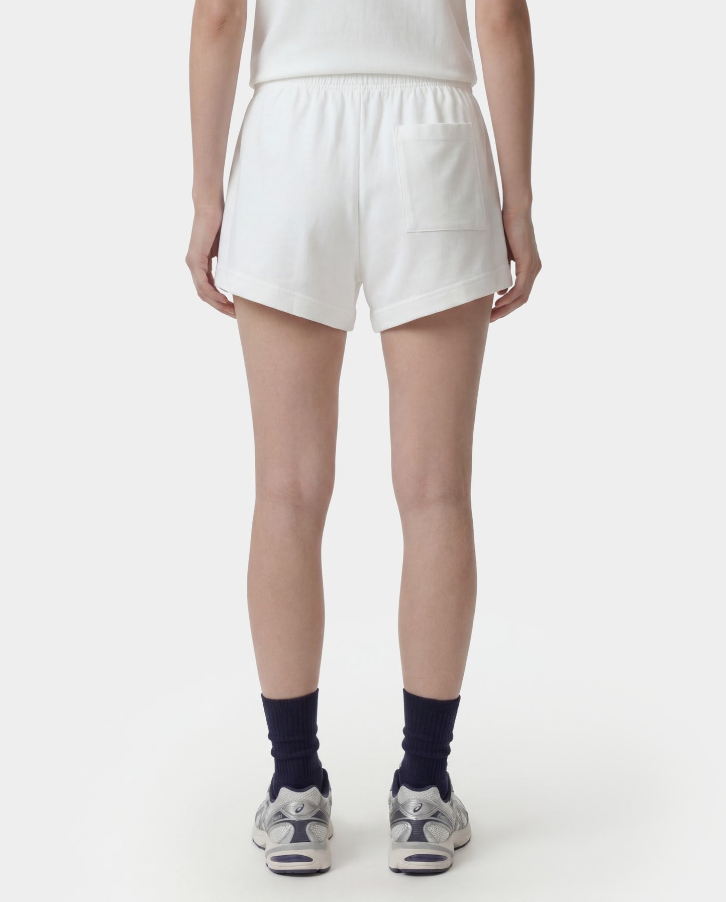 NY Crest Embroidered Disco Short - White