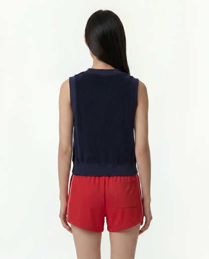 Signature Logo Terry Vest - Dark Navy