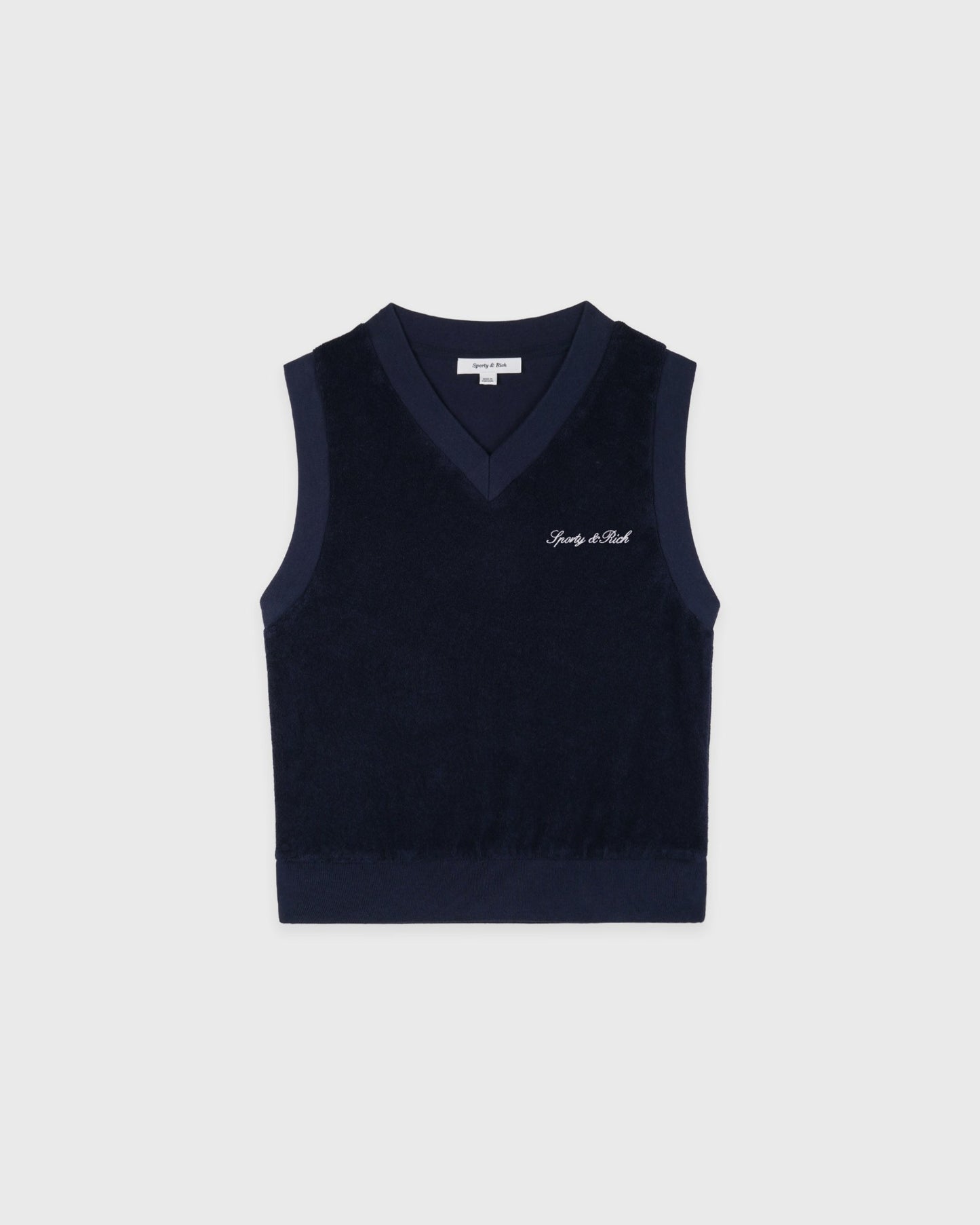 Signature Logo Terry Vest - Dark Navy