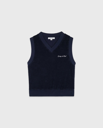 Signature Logo Terry Vest - Dark Navy