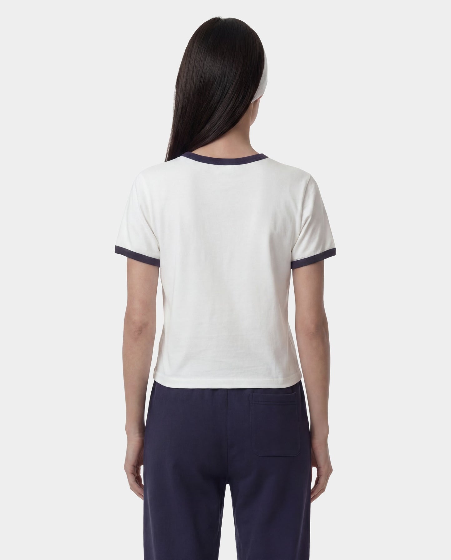 California Emblem Soft Ringer Tee - White/Dark Navy