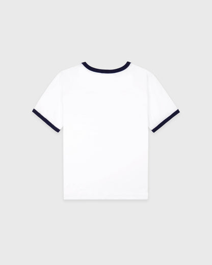 California Emblem Soft Ringer Tee - White/Dark Navy