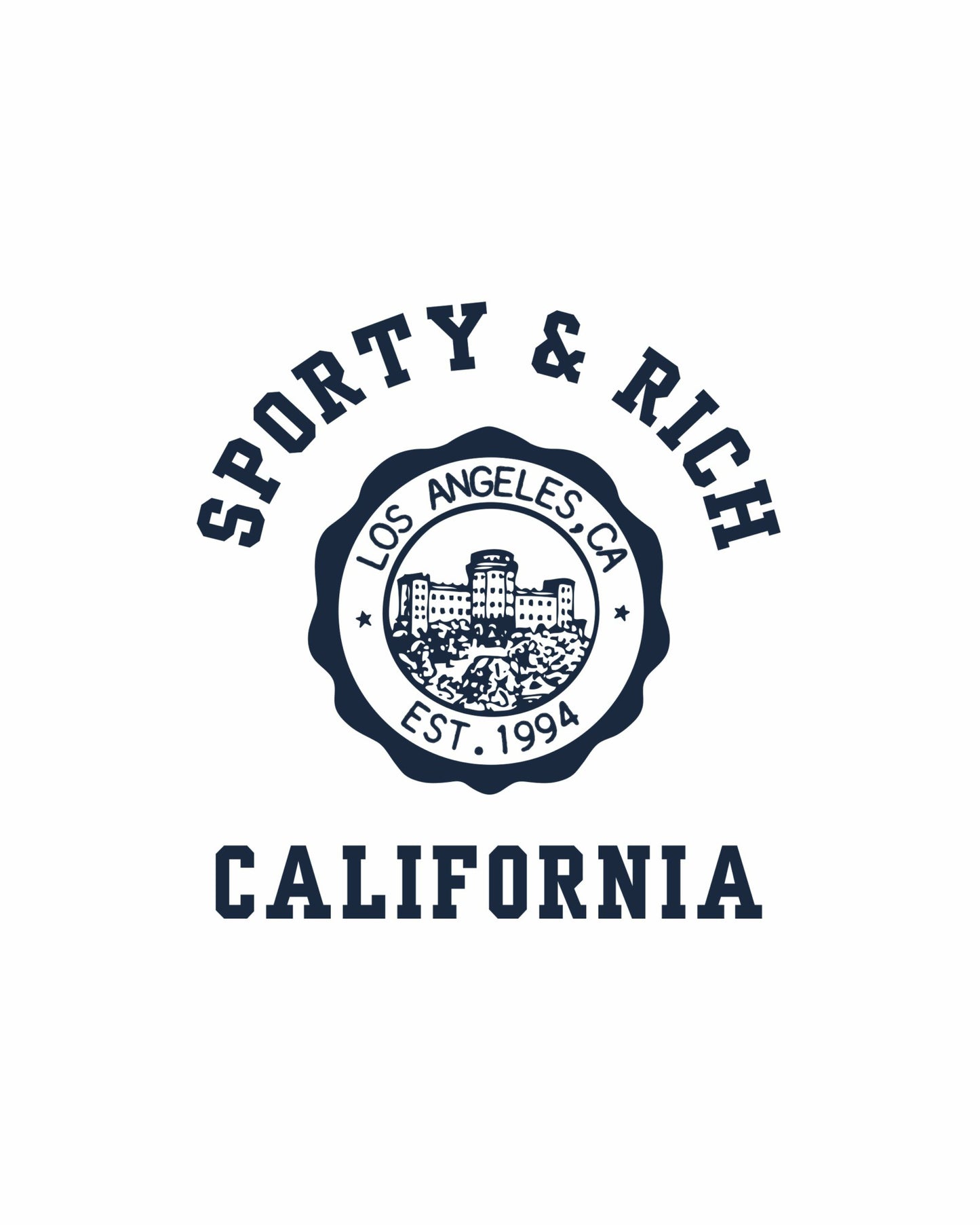 California Emblem Soft Ringer Tee - White/Dark Navy