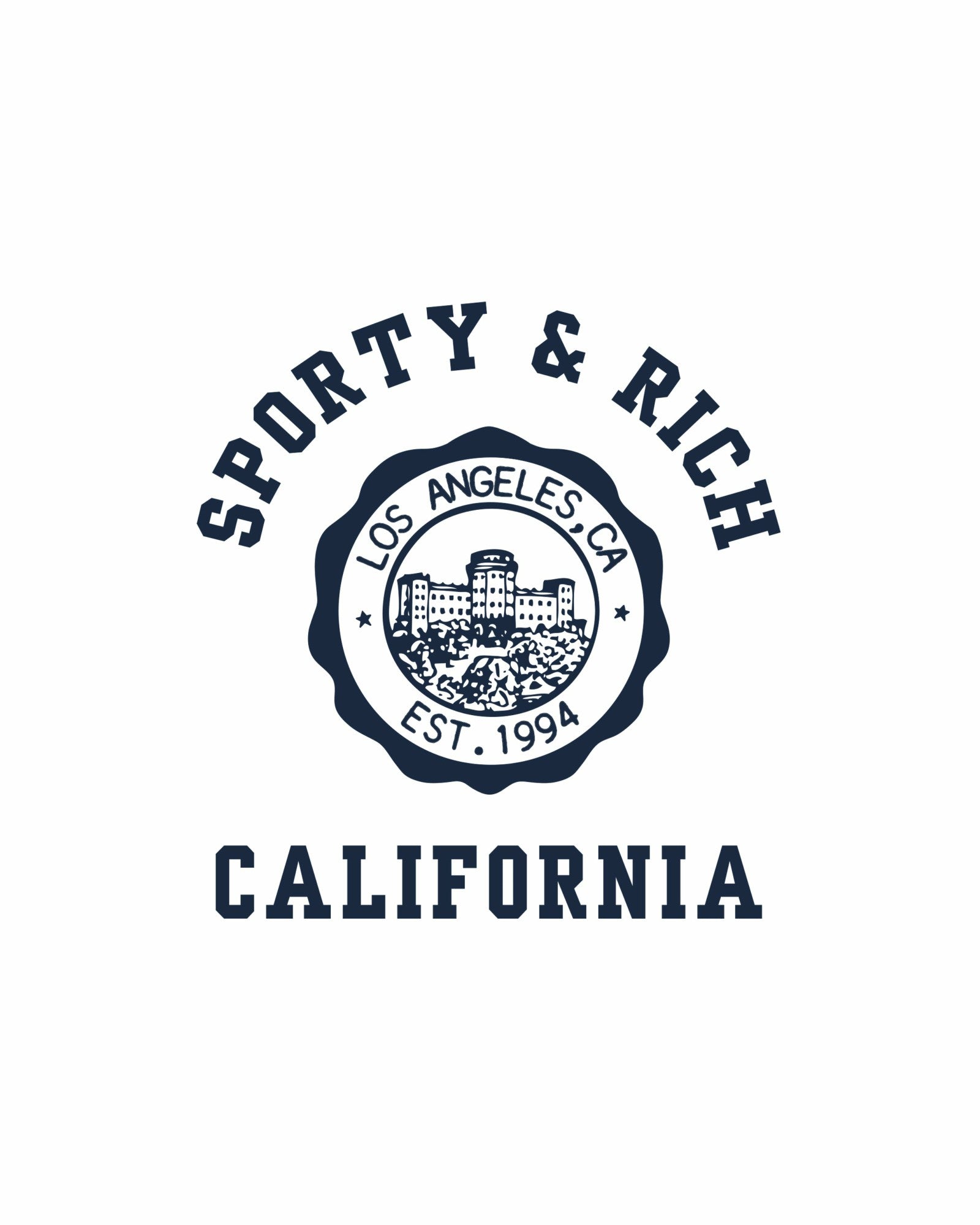 California Emblem Soft Ringer Tee - White/Dark Navy