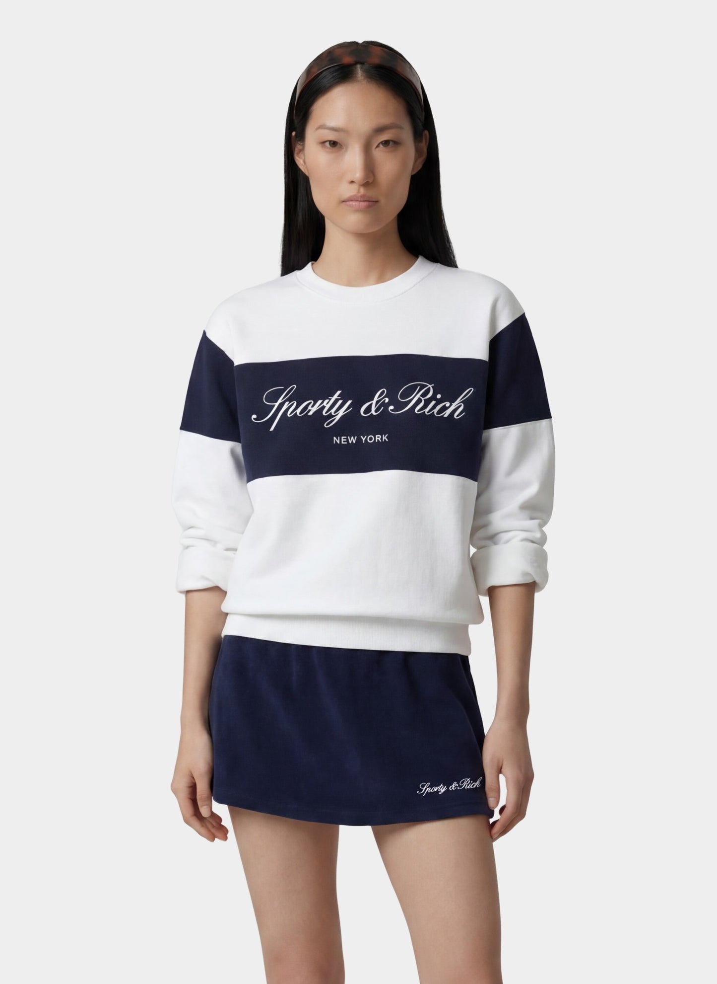 Signature Logo Block Crewneck - White