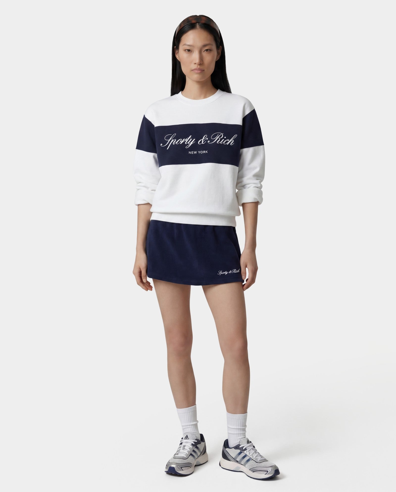 Signature Logo Block Crewneck - White