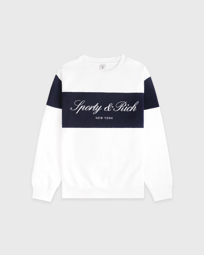 Signature Logo Block Crewneck - White